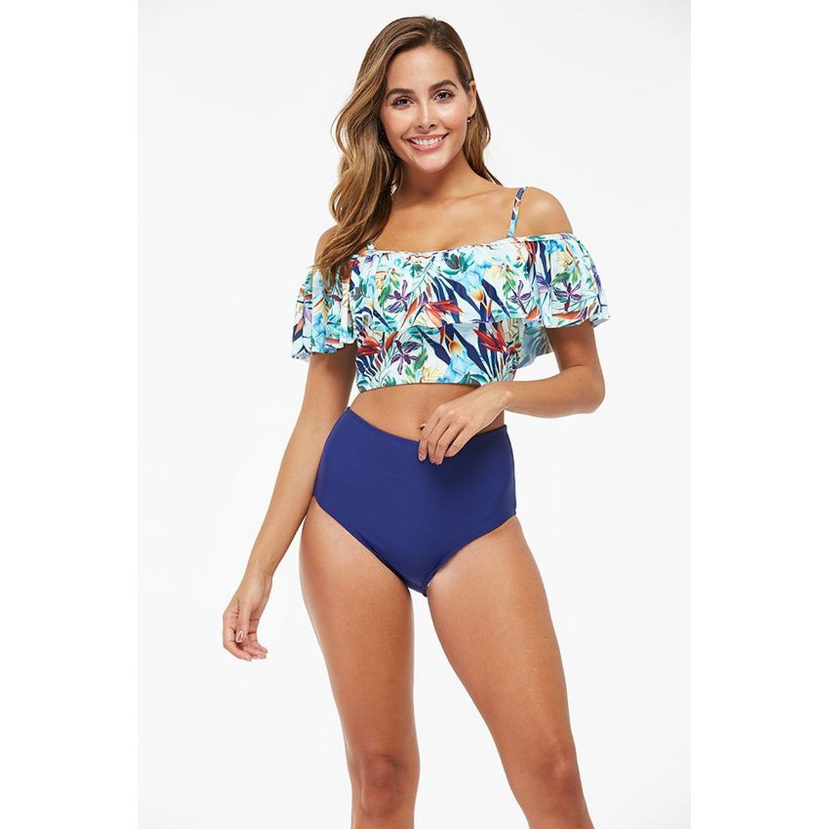 BLWOENS - Tankini Traje de baño Para Mujer con volantes.