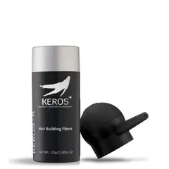 KEROS - NEGRO Pack Dúo Cubre Calvicie Alopecia Fibras Capilares Aplicador