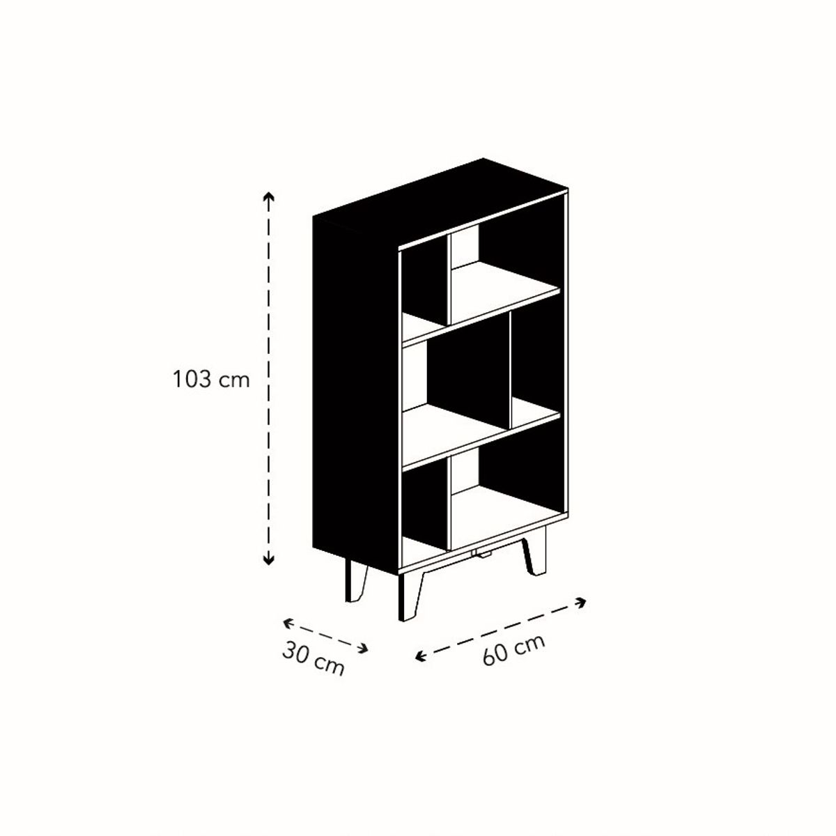 MOBIKIT - Librero Dominó Maxi Carvalo Mobikit