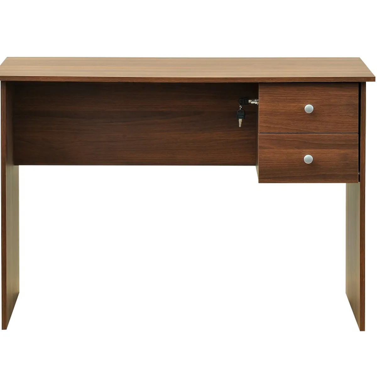 MOBIKIT - Escritorio 2 Cajones con Llave 110 Nogal Mobikit