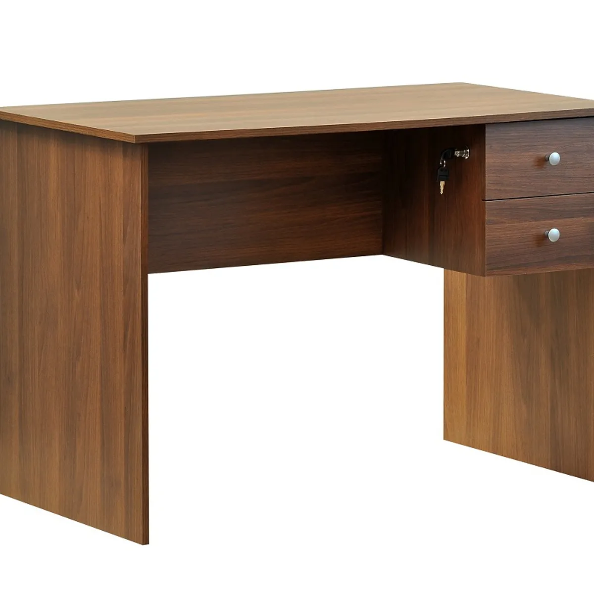 MOBIKIT - Escritorio 2 Cajones con Llave 110 Nogal Mobikit