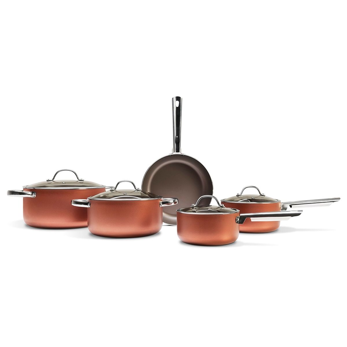 BRINOX - BATERIA DE COCINA 9PZS EN ALUMINIO COLOR COBRE