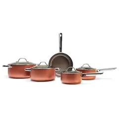 BRINOX - BATERIA DE COCINA 9PZS EN ALUMINIO COLOR COBRE