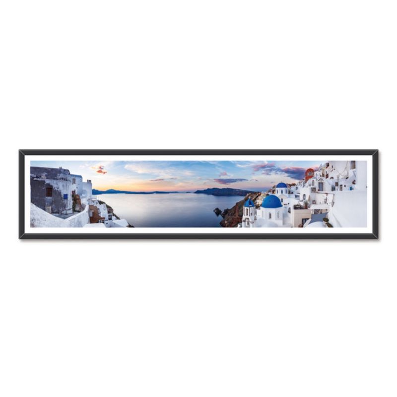 ALCUADRADO - Cuadro Panoramico Santorini Negro Alcuadrado