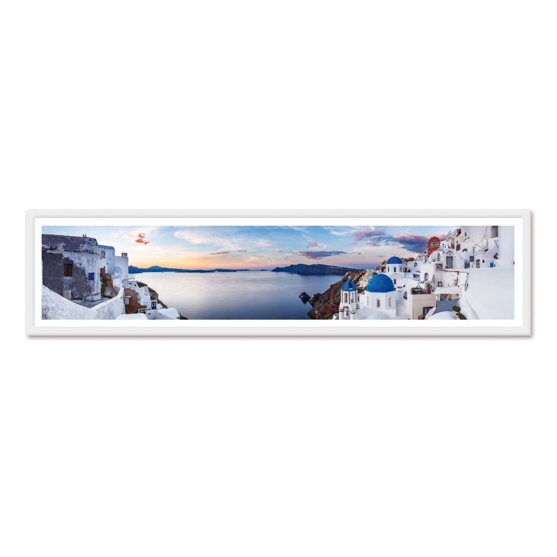ALCUADRADO - Cuadro Panoramico Santorini Blanco Alcuadrado