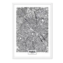 ALCUADRADO - Cuadro Individual Mapa Paris Blanco