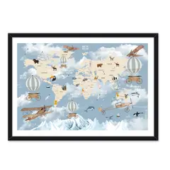 ALCUADRADO - Cuadro Individual Mapa Infantil Negro