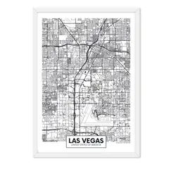 ALCUADRADO - Cuadro Individual Mapa Las Vegas Blanco