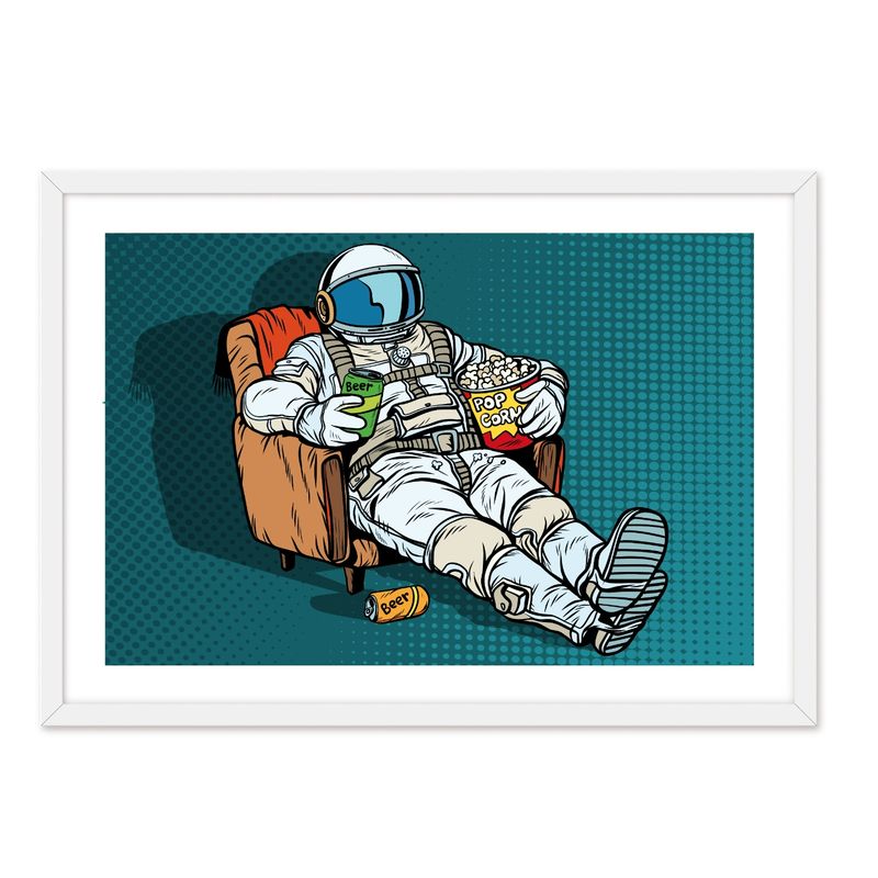 ALCUADRADO - Cuadro Individual Astronauta 2 Blanco Alcuadrado