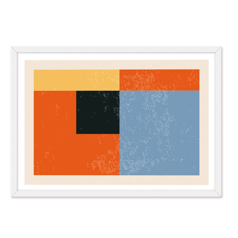 ALCUADRADO - Cuadro Individual Abstracto Geo Blanco Alcuadrado