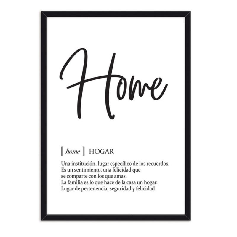 ALCUADRADO - Cuadro Individual Hogar Texto Negro Alcuadrado