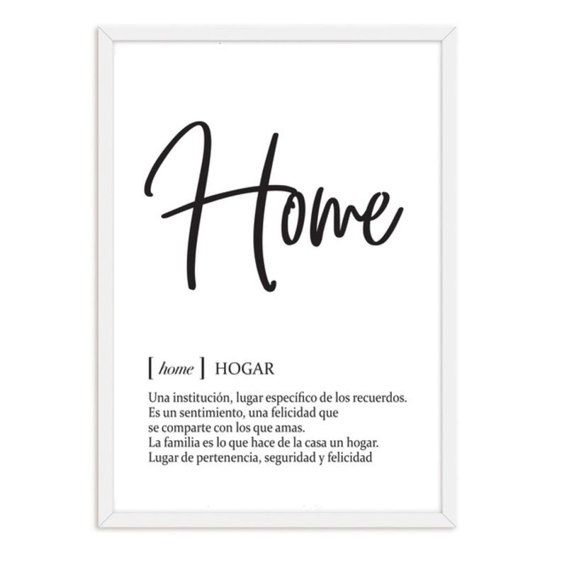 ALCUADRADO - Cuadro Individual Hogar Texto Blanco Alcuadrado