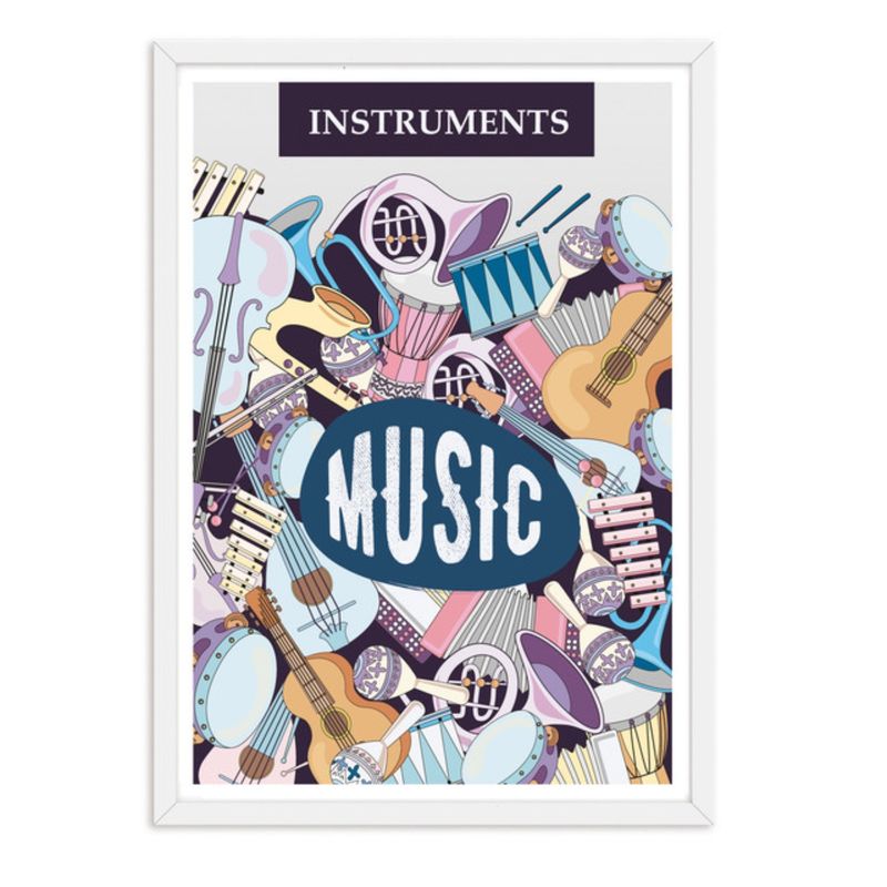 ALCUADRADO - Cuadro Individual Instruments Music Blanco Alcuadrado