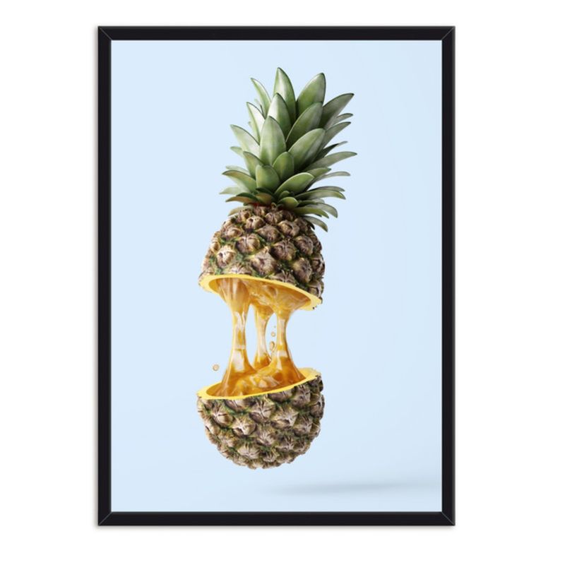 ALCUADRADO - Cuadro Individual Piña Minimal Negro Alcuadrado