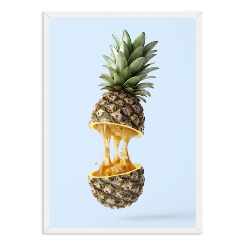 ALCUADRADO - Cuadro Individual Piña Minimal Blanco Alcuadrado