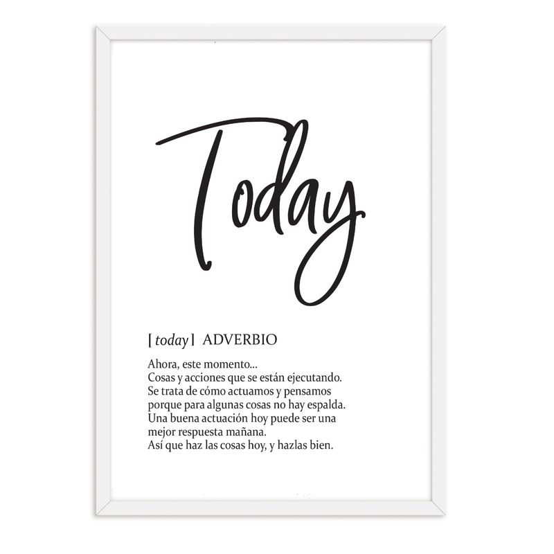 ALCUADRADO - Cuadro Individual Today Texto Blanco Alcuadrado