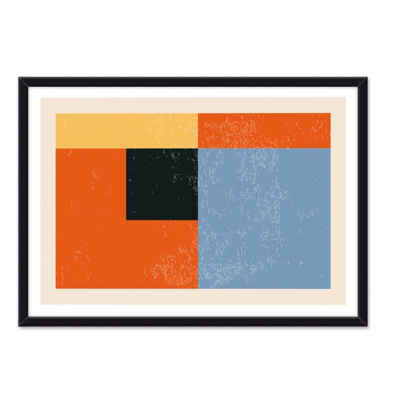 ALCUADRADO - Cuadro Individual Abstracto Geo Negro Alcuadrado