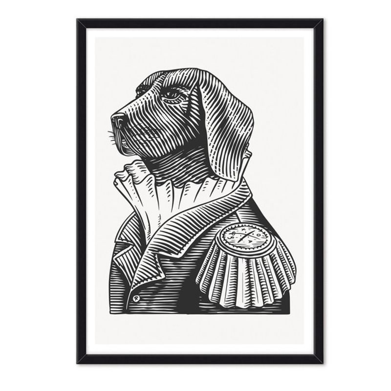 ALCUADRADO - Cuadro Individual Perro Lord Negro Alcuadrado