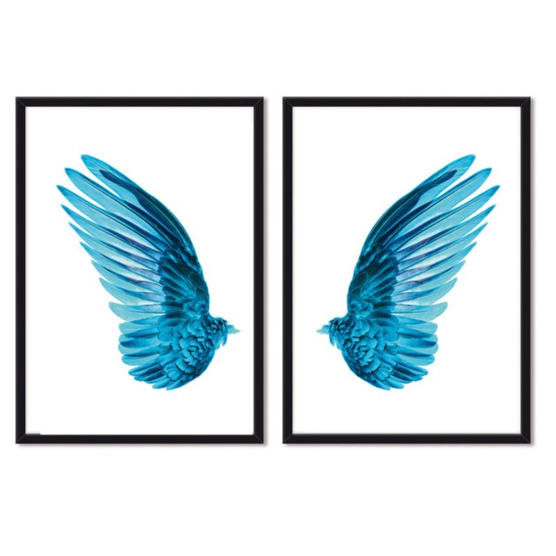 ALCUADRADO - Cuadro Individual Blue Wings Negro Alcuadrado