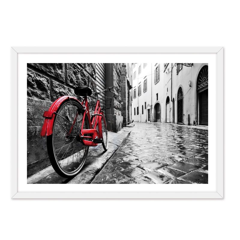 ALCUADRADO - Cuadro Individual Bicicleta Blanco Alcuadrado