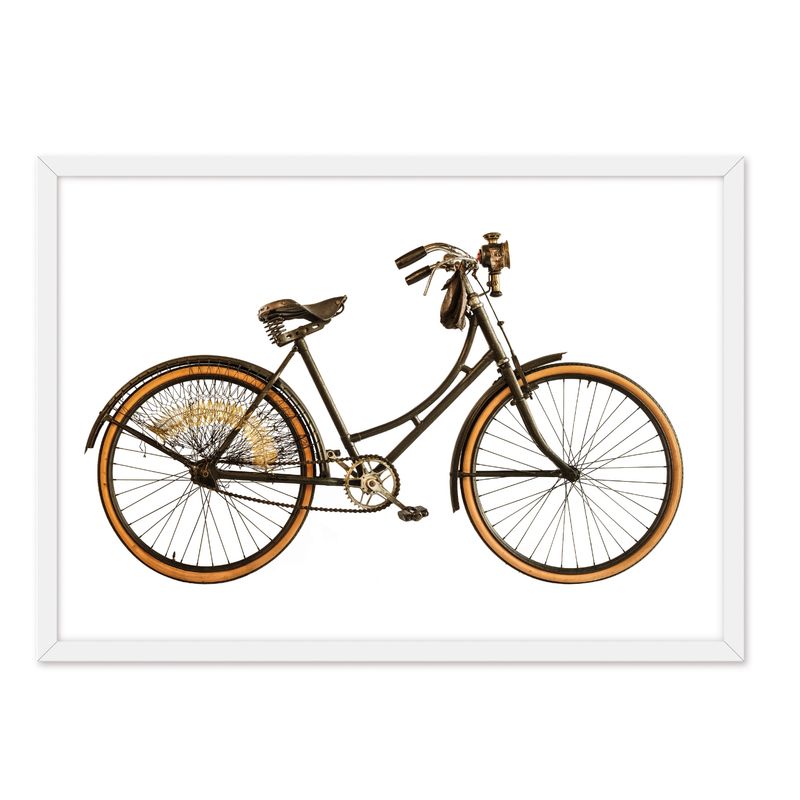 ALCUADRADO - Cuadro individual Bicicleta Vintage Blanco Alcuadrado