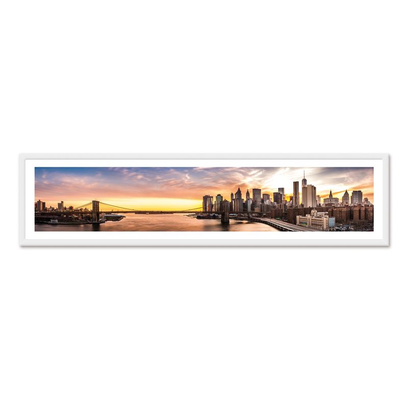 ALCUADRADO - Cuadro Mini Panoramico Nueva York Blanco Alcuadrado