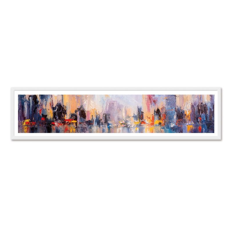 ALCUADRADO - Cuadro Mini Panoramico Pintura Abstracta Blanco Alcuadrado