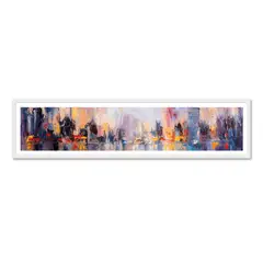 ALCUADRADO - Cuadro Mini Panoramico Pintura Abstracta Blanco