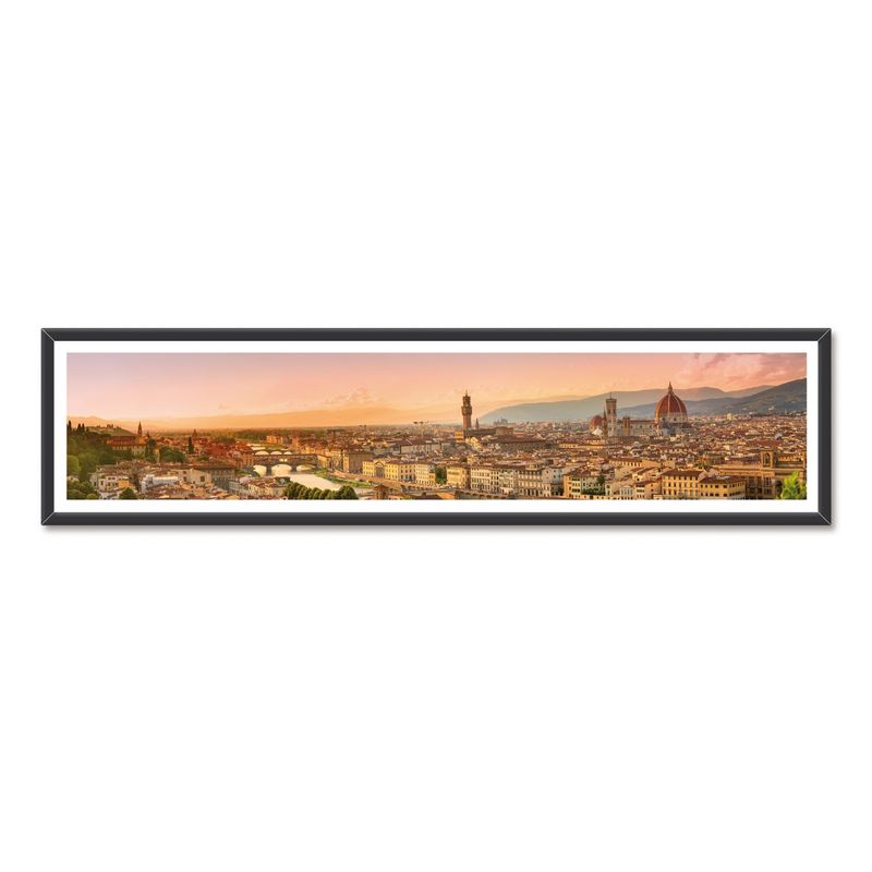 ALCUADRADO - Cuadro Mini Panoramico Florencia Italia Negro Alcuadrado