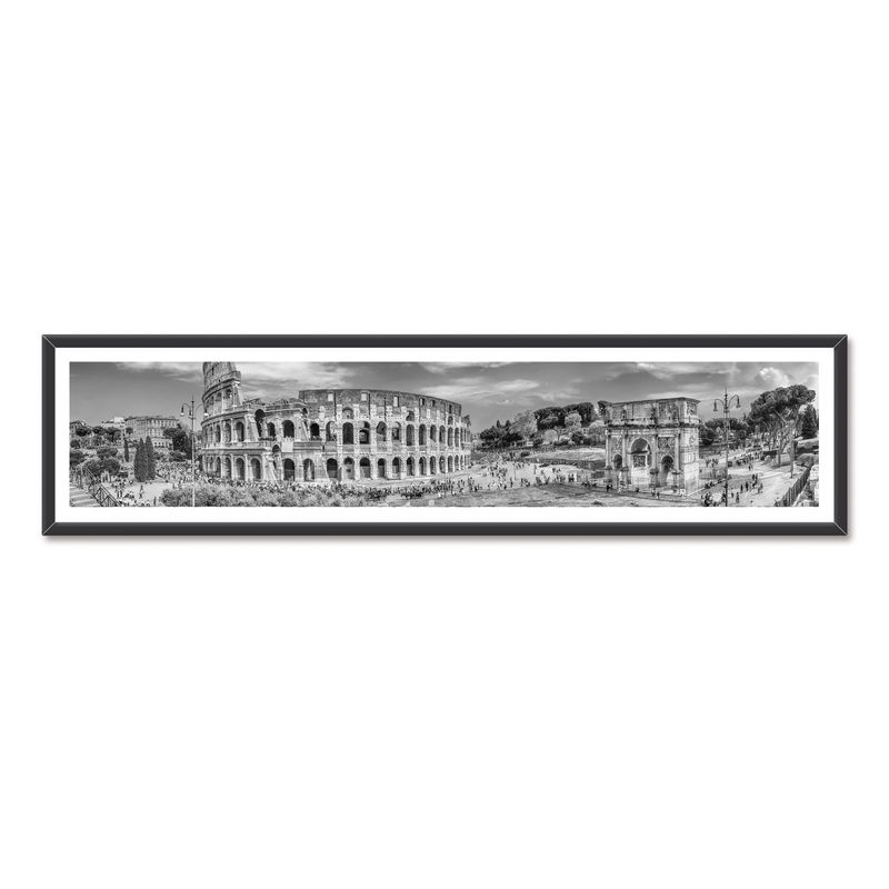 ALCUADRADO - Cuadro Mini Panoramico Roma B&N  Negro Alcuadrado