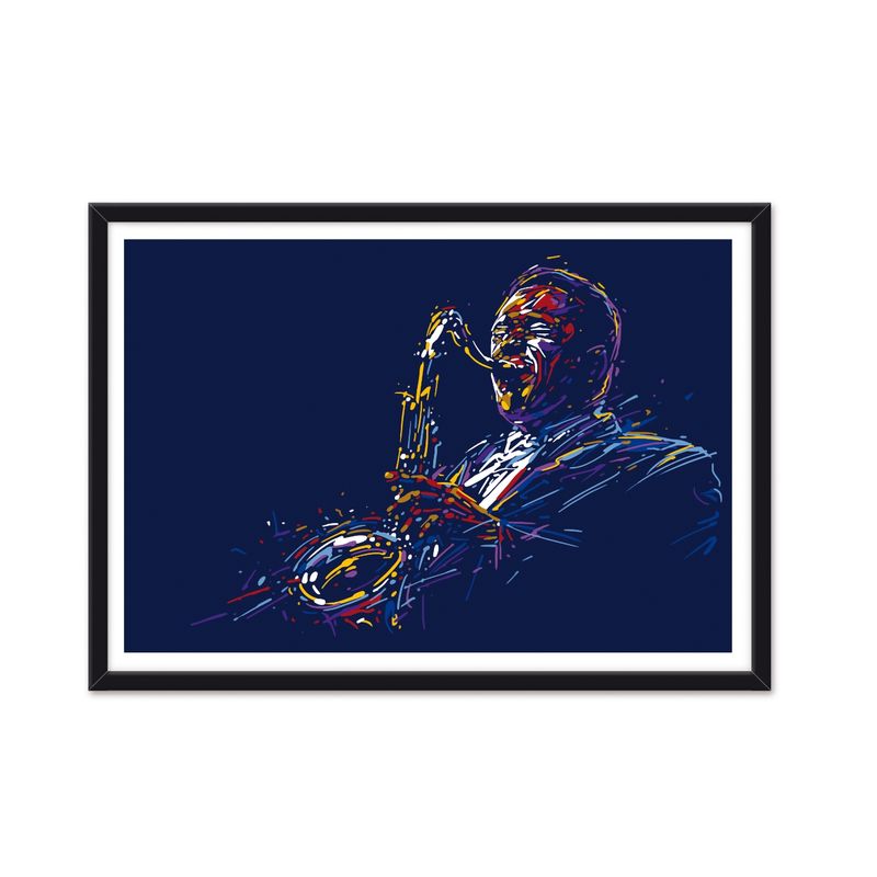 ALCUADRADO - Cuadro individual Música Saxofón Blanco Alcuadrado