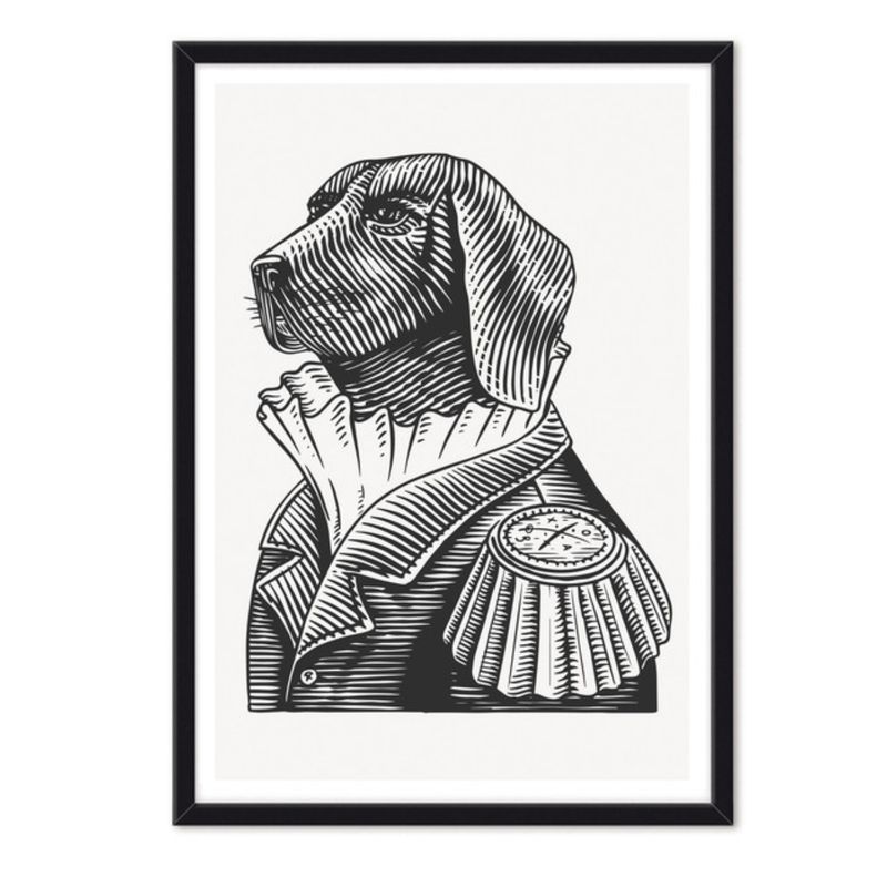 ALCUADRADO - Cuadro individual Perro Lord  Negro Alcuadrado