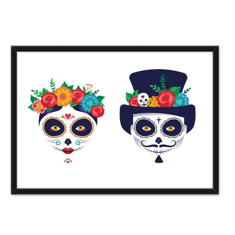 ALCUADRADO - Cuadro Individual Catrina Men and Woman Blanco Alcuadrado