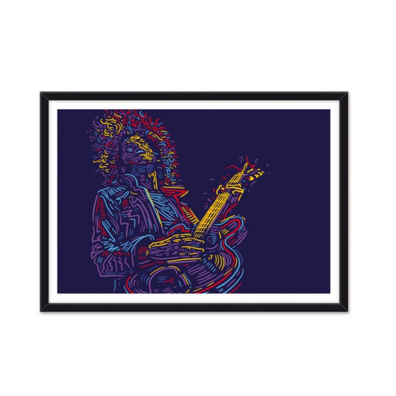 ALCUADRADO - Cuadro individual Música Guitarra  Negro Alcuadrado