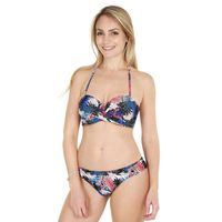 Traje de Baño Bikini Mujer Copa Bandeau Negro Pizarra - Negro