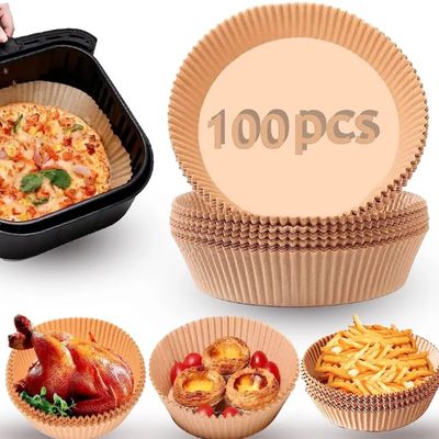 Imagen 2 del producto 100 Platos Papel Airfryer Forro Anti-adherente Freidora Aire
