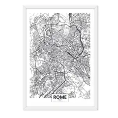 ALCUADRADO - Cuadro Individual Mapa Roma Blanco