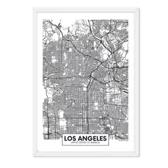 ALCUADRADO - Cuadro Individual Mapa Los Angeles Blanco