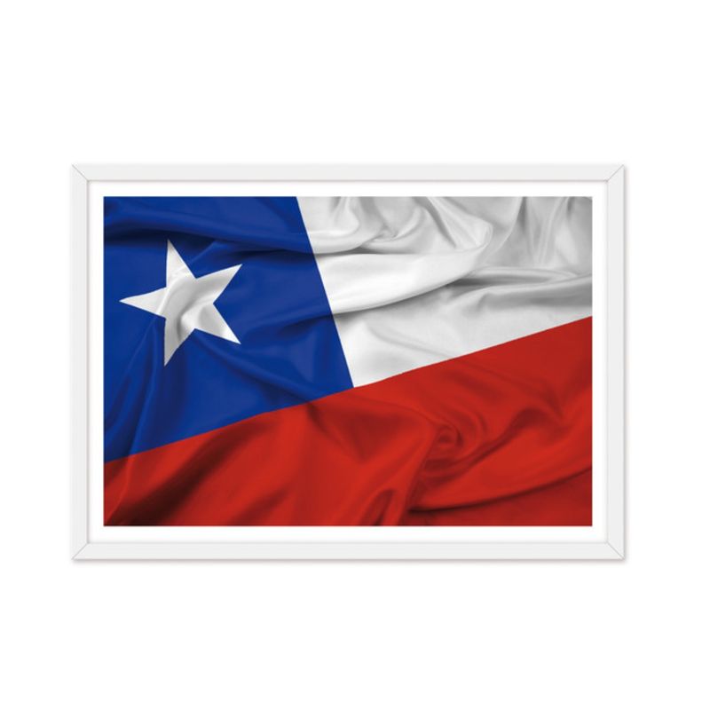 ALCUADRADO - Cuadro individual Bandera Chilena Blanco Alcuadrado