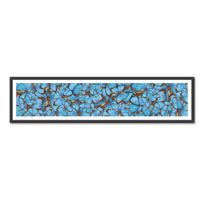 ALCUADRADO - Cuadro Panoramico Mariposas Doradas Negro Alcuadrado