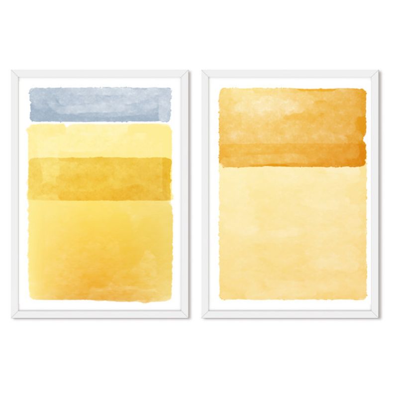 ALCUADRADO - Cuadros Set Dobles Abstracto Moderno Blanco Alcuadrado