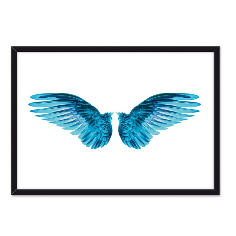 ALCUADRADO - Cuadro Individual Blue Wings Negro Alcuadrado