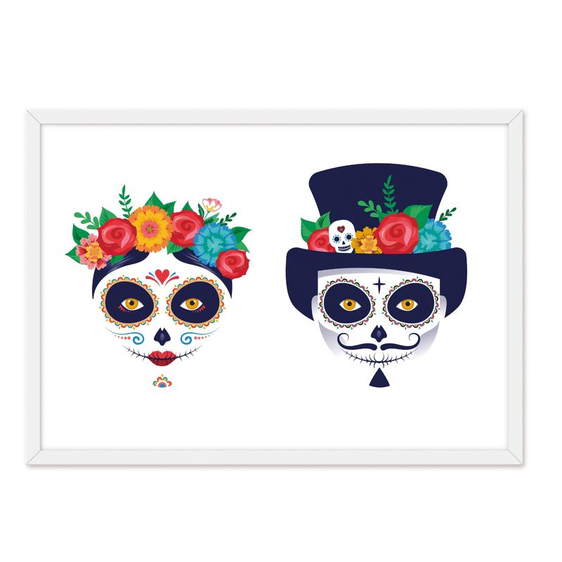 ALCUADRADO - Cuadro Individual Catrina Men And Woman Blanco Alcuadrado