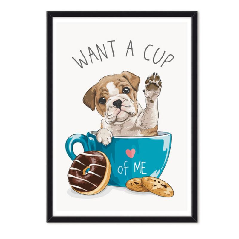ALCUADRADO - Cuadro Individual Want A Cup Negro Alcuadrado