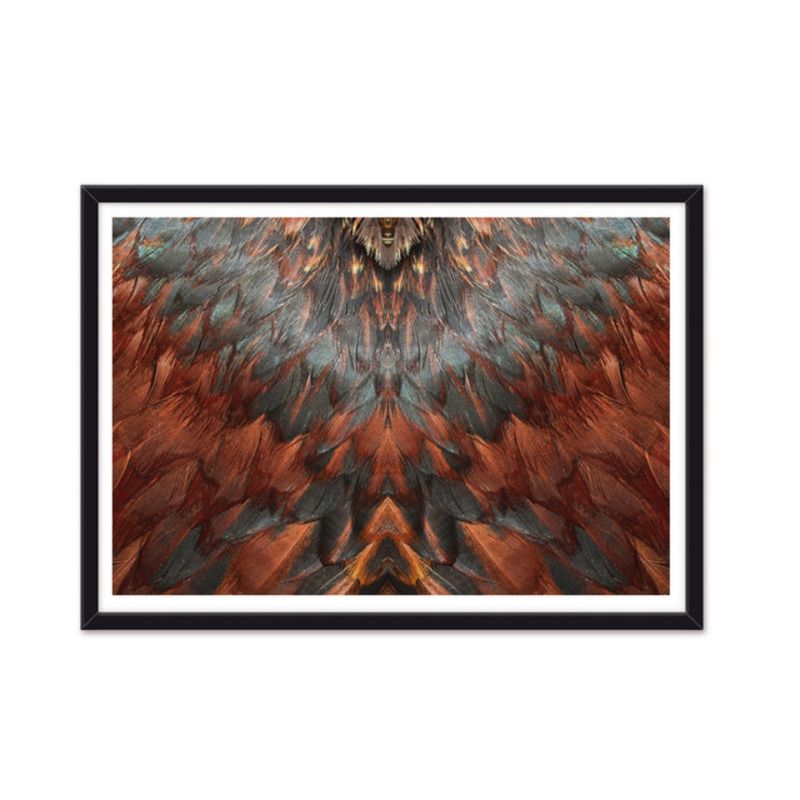 ALCUADRADO - Cuadro Individual Plumas Café Cobre Negro Alcuadrado