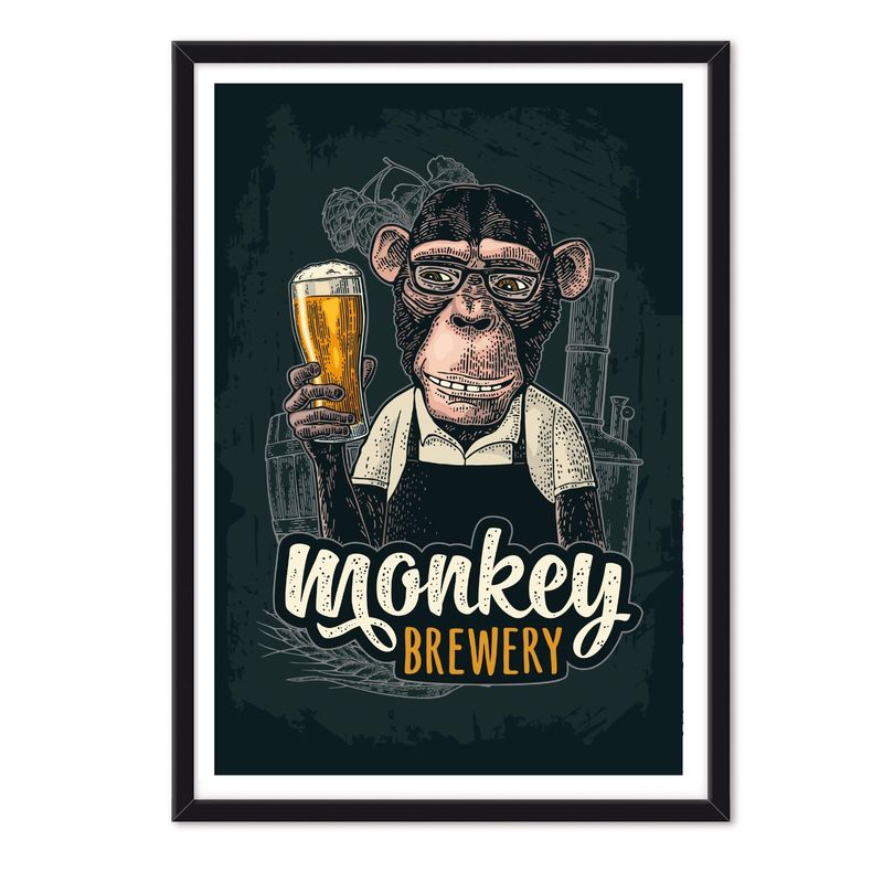 ALCUADRADO - Cuadro Individual Monkey Brewery Negro Alcuadrado