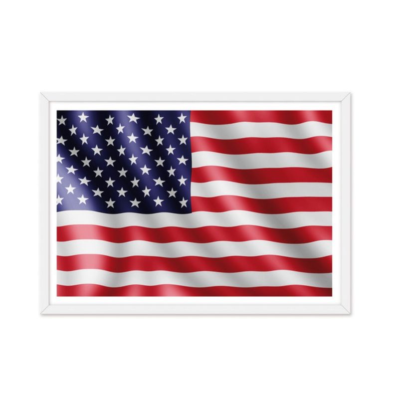 ALCUADRADO - Cuadro Individual Bandera Americana Blanco Alcuadrado