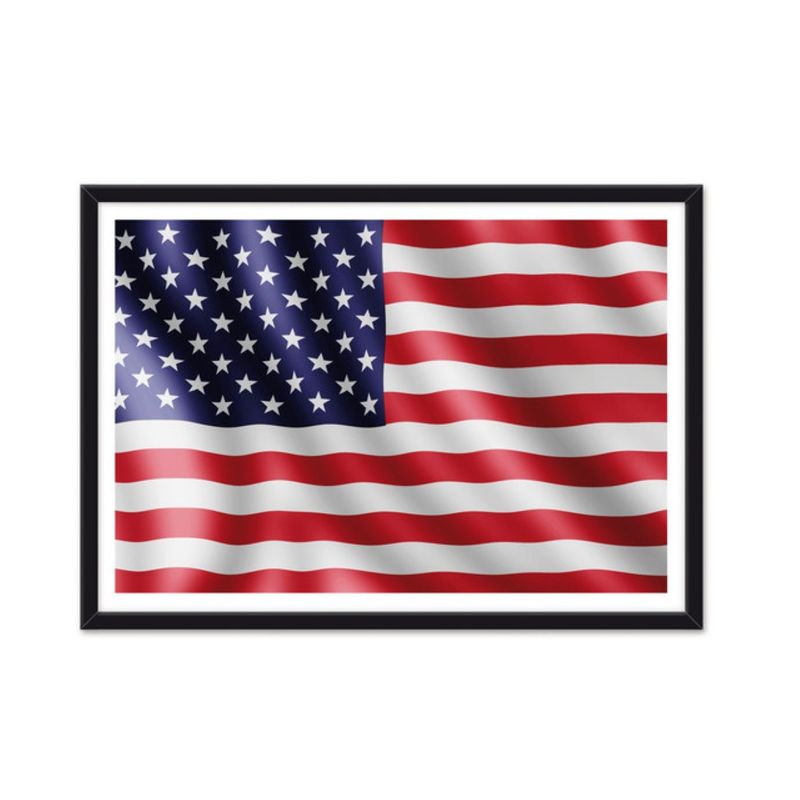 ALCUADRADO - Cuadro Individual Bandera Americana Negro Alcuadrado