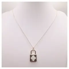 CAT JOYAS - Cadena enchapada en oro con colgante de candado corazón con circones