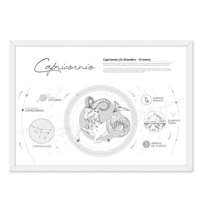 ALCUADRADO - Cuadro Individual Capricornio Blanco Alcuadrado